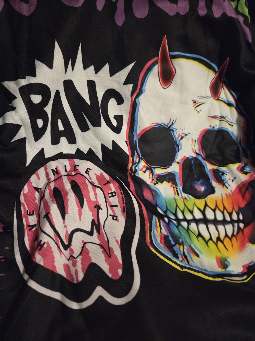 Black Graphic Performance Hoodie with Multicolor Anime Panels - Picture 8 of 11